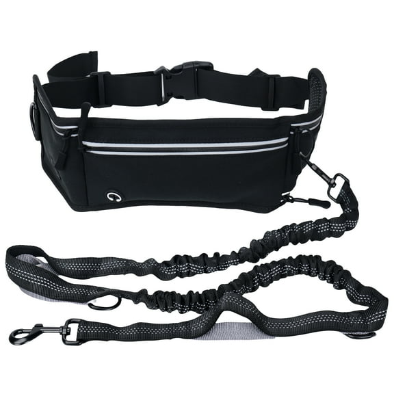 Explosion-proof running dog walking leash, nylon reflective multi-function retractable sports waist bag pet leash