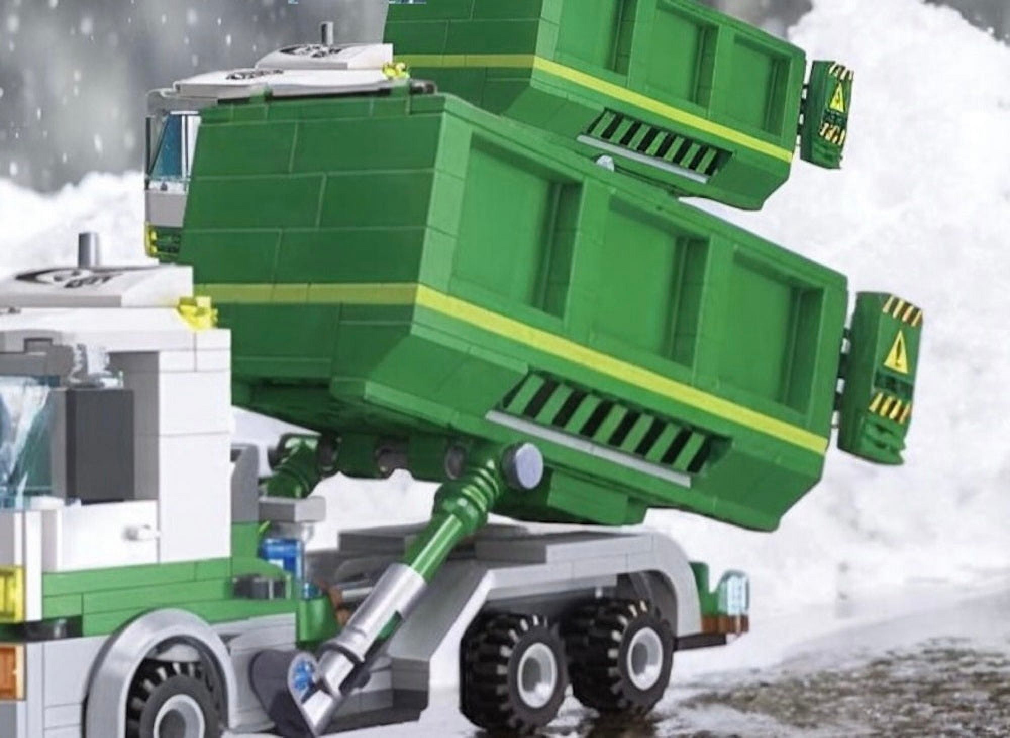 General Jim’s Toys & Bricks Roll-Off Skip Loader Dump Truck, Construction Toy Building Set, Hobby Display
