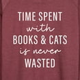 thumbnail image 3 of Instant Message - Time Spent With Books Cats - Women's Lightweight French Terry Long Sleeve Shirt, 3 of 6