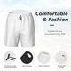 thumbnail image 3 of Balery White Bañador para hombre, shorts de playa de secado rápido con entrepierna y forro de compresión-Small, 3 of 6
