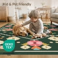 thumbnail image 4 of ODIKA 2'x3' Green Forest Geometric Medallion Folk Art Washable Doormat Traditional Octagonal Centerpiece with Decorative for Entryway, Kitchen, Laundry Room, Non-Slip, Low Pile, 4 of 7