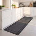thumbnail image 2 of ICEANT 2'x6' Geometric Pattern Non-Slip Kitchen Mat, Modern Hallway Runner Rug, Machine Washable Durable Carpet with Gripper, Contemporary Aesthetic Floor Mat for Corridor Entryway,Charcoal Greek Key, 2 of 6