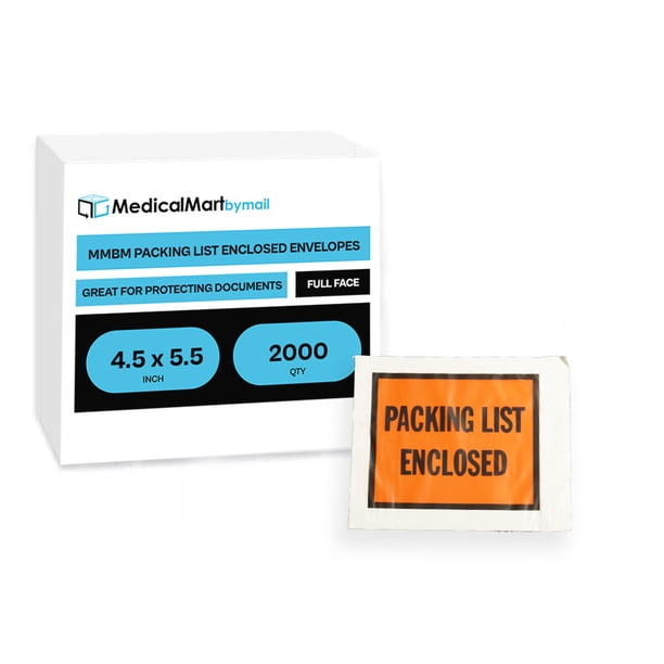 4.5 x 5.5 Packing List (Panel Face) Clear Envelopes