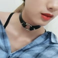 thumbnail image 4 of Jiaroswwei Women Choker Heart Hip Hop Faux Leather Exaggerated Rivets Collar Choker for Daily Wear, 4 of 8