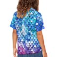 thumbnail image 6 of Garronmavis Mermaid Shirt for Girls 7-8 Short Sleeve Button Down Collar Hawaiian Shirts for Beach Vacation & Summer Holiday Lightweight Casual Daily School Play Wear, 6 of 7