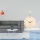 thumbnail image 2 of Escultura de escritorio de resina con forma de cuenco de tesoro, reloj de pared de madera, reloj colgante, decoración moderna, adecuada para sala de e, 2 of 8
