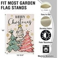 thumbnail image 2 of Merry Christmas Pine Tree Small Decorative Garden Flag, Xmas Snowflakes Polka Dots Stripes Yard Lawn Outside Decor, Winter Holiday Farmhouse Burlap Outdoor Home Decoration Double Sided 12 x 18, 2 of 6