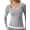 Gray, variant on Long Sleeve Shirts for Women U-Neck Rib Knit Slim Fit Tops Color-Blocked Tee Brown M