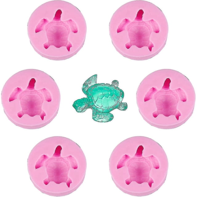 6pcs Sea Turtle Resin Mold Small, 3d Animal Silicone Molds For Resin Casting, Tortoise Making Mold For Diy Resin And Plaster Casting,cake,chocolate,so