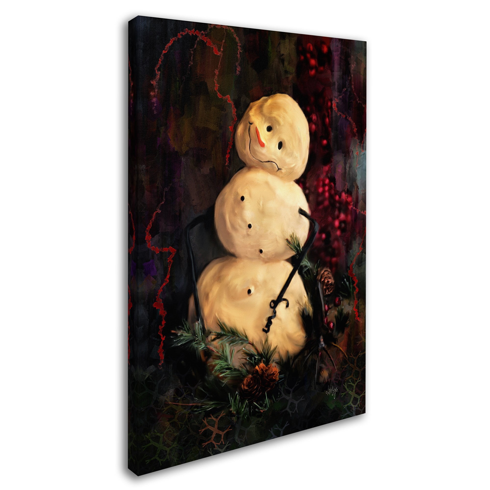 Trademark Fine Art "Forest Snowman" Canvas Art by Lois Bryan