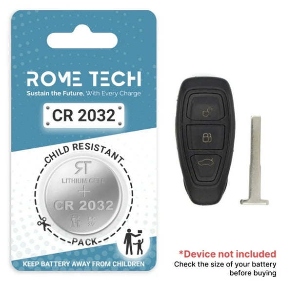 Replacement Battery for Key Fob - Ford Fiesta 2011-2018 (3-Big Button Key)