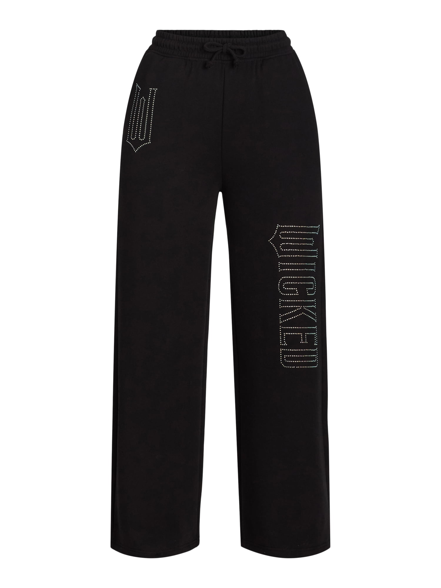 Wicked Women’s Rhinestone Logo Wide Leg Sweatpants, Sizes XXS-XXL