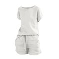 thumbnail image 2 of GZWYHT Ensembles Lounge pour Femmes Ensembles Confortables pour Femmes Vêtements Shorts pour Femmes Coton Lin Haut Rétro Mode Ensemble de Shorts à Cordon Ensembles Deux Pièces pour Femmes Ensembles Deux Pièces pour Femmes Été Beige P, 2 of 3