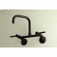 thumbnail image 2 of Kingston Brass Concord 8-Inch Adjustable Center Wall Mount Kitchen Faucet, Matte Black, 2 of 5