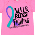 thumbnail image 4 of Inktastic Never Stop Fighting Suicide Prevention Awareness Ribbon Boys or Girls Baby Bodysuit, 4 of 5