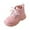 Pink, variant on Staki Toddler Girl Ankle Boots Girls Ankle Boots Lace Up Side Zipper Combat Shoes for Toddler/Little Kid/Big Kid(Pink,8 Toddler)