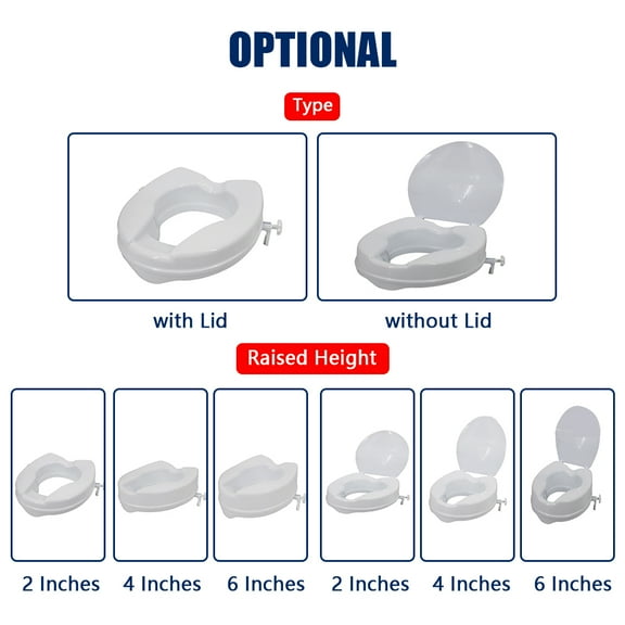 Raised Toilet Seat,(white 4 Inches) Toilet Seat Most (white 4 300 Lbs Heavy Toilet Most (white With Clamps Raised Lbs Heavy Duty Seat With Clamps Seat 300 Lbs Raised Toilet Koeb Qahm