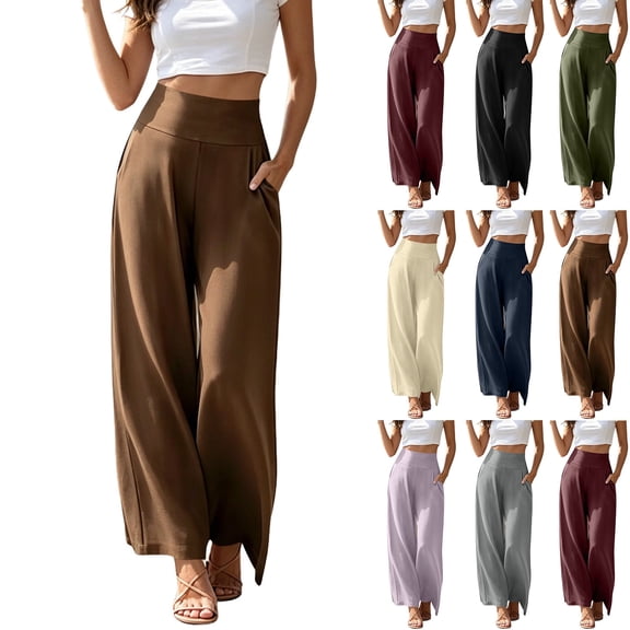 YuXingFu Womens Linen Pants Women Petite Skinny Culottes - Frayed Hem Travel Purple S