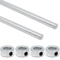 thumbnail image 1 of 6 Piece 1 2 Inch Zinc Plated Steel Rod Set With Shaft Collars Heavy Duty Axle Hardware, 1 of 8
