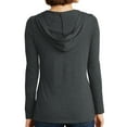 thumbnail image 2 of Ladies Lightweight Hoodie V-neck Tee - Fuchsia, 3XL, 2 of 3