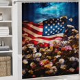 thumbnail image 5 of Independence Day Of The United States Flag Bathroom Sets with Shower Curtain And Rugs, Incl with 12 Hooks，Toilet Lid Oval Rug, 5 of 8