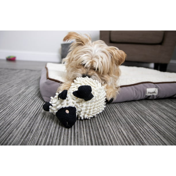 goDog Fuzzy Wuzzy Lamb with Chew Guard Technology Durable Plush