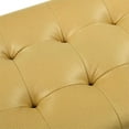 thumbnail image 6 of Partner Furniture 20" Rectangle Faux Leather Tufted Standard Ottoman in Yellow, 6 of 7