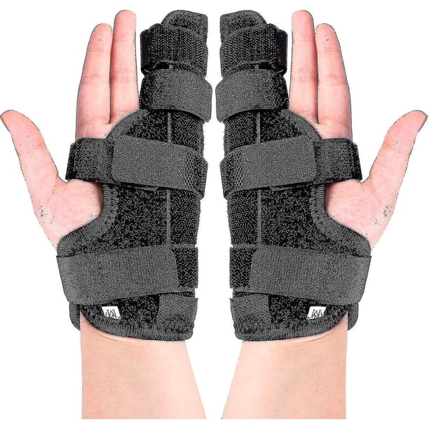 Paquete de 2 férulas para dedo Boxer, soporte acolchado, férula para fractura de Boxer, férula para dedo metacarpiano, mano