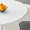 thumbnail image 7 of 40 Inch Dining Table, White, Wood, Metal, Mid Century Kitchen Cafe Bistro Hospitality Restaurant, Modern Contemporary HB34608, 7 of 7