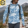 thumbnail image 5 of Havenx Upf 50+ Sun Protection Hooded Jacket for Men Camo Long Sleeve Full Zip Jacket Thumbhole Hooded Jacket Rash Guard Cooling Lightweight Outdoor Hiking Fishing Blouses,Blue XL, 5 of 7