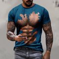 thumbnail image 2 of Chemises pour Hommes, T-Shirt Décontracté à Imprimé Musculaire pour Hommes, T-Shirt Graphique, T-Shirt à Manches Courtes Col Rond pour Usage Quotidien en Extérieur, Vacances, Printemps Été, 2 of 6
