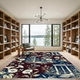 thumbnail image 2 of ODIKA 8' x 10' Machine Washable Non-Slip Area Rug, toile floral High Traffic Rug, Red, 1136387, 2 of 7