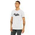thumbnail image 2 of Daxton Adult Unisex Tshirt Austin Swwosh Design with Texas Vertical on the Back, White Black, XS, 2 of 3