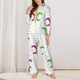 thumbnail image 2 of Balery Mardi Gras Carnival1 Conjunto de Pijama con Estampado para Mujer, Conjunto de Dos Piezas con Manga Larga, Ropa de Dormir Suave con Bolsillos, Pijamas Cómodos-Small, 2 of 7