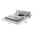 thumbnail image 5 of Benjara Platform Style Eastern King Size Bed with Leatherette Headboard- White, 5 of 6