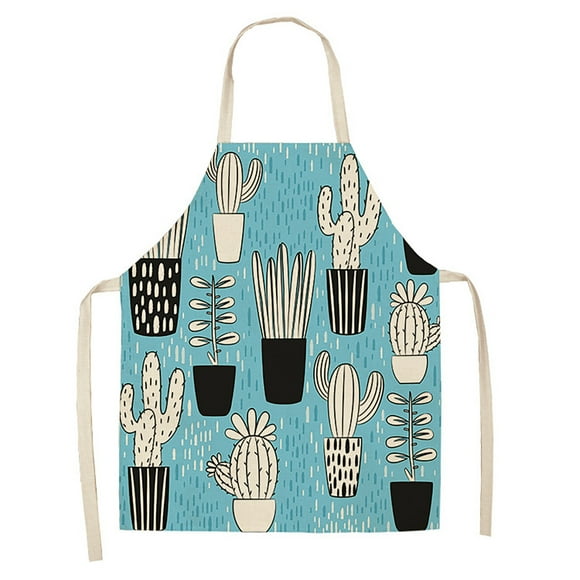 Litetao Easter Hot Sale Small Fresh Cactus Printed Apron Green Plant Printed Apron Home Cleaning Parent Child Apron Waterproof and Oil Proof Coverall
