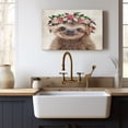thumbnail image 5 of WFSposter Funny Sloth Wall Art Rustic Country Animal Canvas Print Sloth Wearing a Wreath Wall Decoration Vintage Animals Poster Collection Artwork for Bathroom Kitchen Kid's Room Nursery Decor 12x12, 5 of 7