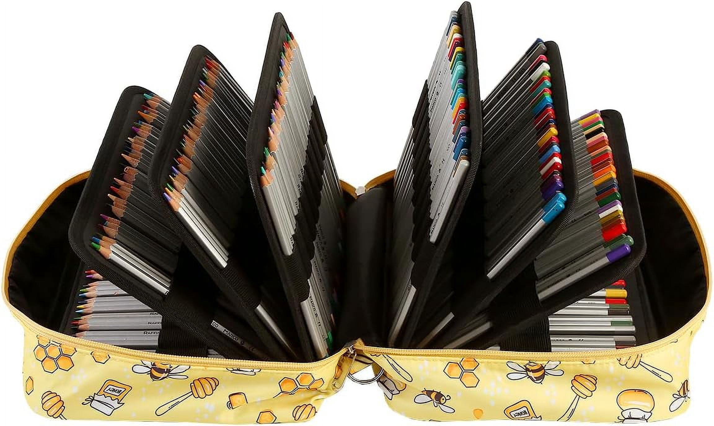 Large Capacity 140 Slots Pencil Case Holds 420 Pencils or 280 Pens, Portable Multilayer Holder for Watercolor Pencils & Gel Markers