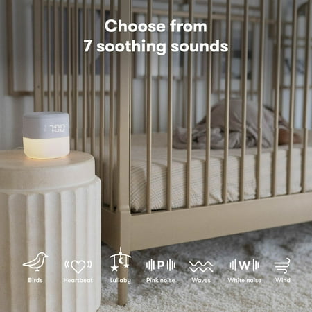 Frida Baby 3-in-1 Bluetooth White Noise Sound Machine, Gentle Sunrise Sleep Trainer Nightlight, and Alarm Clock for Nursery or Kid's Bedroom