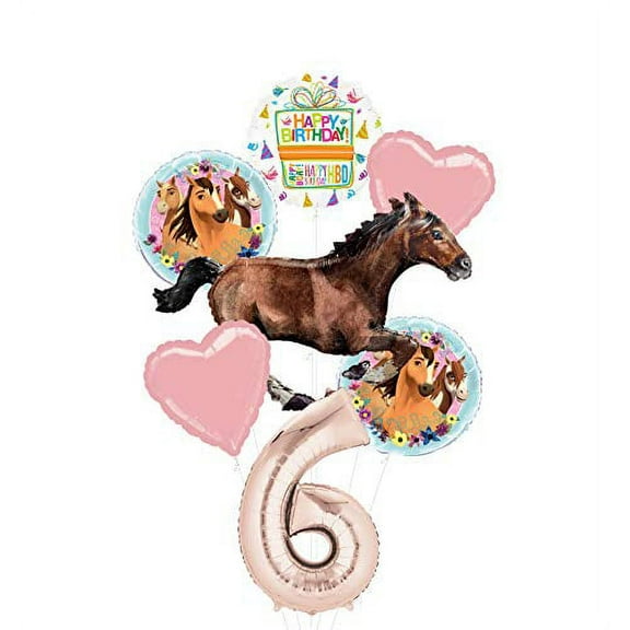 Mayflower Products Spirit Riding Free Party Supplies 6th Birthday Galloping Horse Balloon Bouquet Decorations