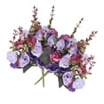 thumbnail image 3 of Ramo de rosas artificiales tela de simulación decoración floral boda en casa flor falsa, púrpura 2 Piezas kenally HA000013-02B, 3 of 6