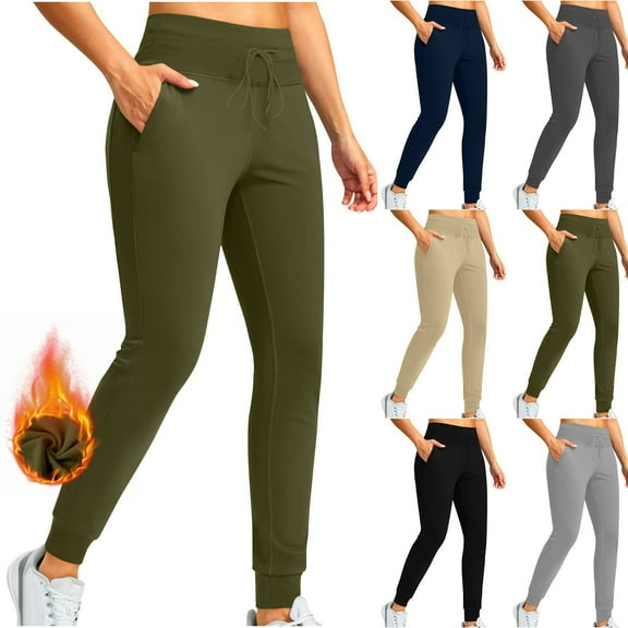 QLEICOM Leggings for Women,Yoga Pants,Women's High-Waist Running Pants with Drawstring and Cuffed Ankles Slim Fits Sport Joggers for Gym and Fitsness
