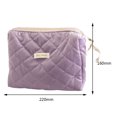 thumbnail image 2 of Bolsa de cosméticos de gran capacidad para mujer, bolsa de almacenamiento suave para acampar (pana púrpura) Tmvgtek Para Estrenar, 2 of 7