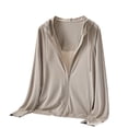 thumbnail image 3 of Women's UPF 50+ Sun Protection Jacket Hooded Cooling Shirt Athletic Jacket for Women with Pocket 3XL Light Brown, 3 of 7
