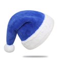 thumbnail image 1 of Chisander Gorros De Papá Noel Gorro De Navidad Para Adultos Unisex Felpa Azul Con Puños Blancos Gorro De Navidad De Tela Para Navidad Año Nuevo Suministros Festivos Para Fiestas, 1 of 5