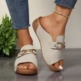 thumbnail image 3 of Dakaela Orthopedic Wedge Sandals Women 2026 Suede Platform Slip on Slides with Arch Support Open Toe Casual Beach Walking Shoes Beige Size 6.5, 3 of 6