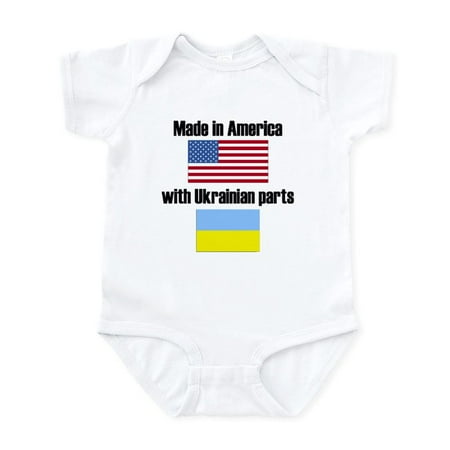 

CafePress - Made In America With Ukrainian Parts Body Suit - Baby Light Bodysuit Size Newborn - 24 Months