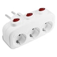 thumbnail image 3 of Creatine 3 Way Plug Power Strip With Individual Switches – European Standard 2 Pin Wall Tap Extender Independent On/Off Buttons Compact Splitter For Home And Trave, 3 of 6