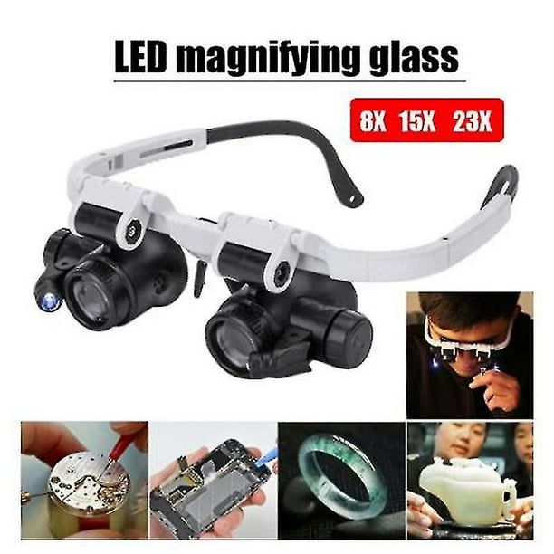 Diadema Lentes Con Lupa Y Luz Lupa De Gafas Con Diadema KEWITY Con