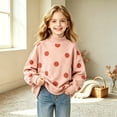 thumbnail image 6 of WhouRiu Girls Casual Neck Sweatshirts Fall Cozy Polka Dot Print Pullover Sweatshirt 2-15 Years, 6 of 6